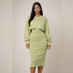 Fashion Nova Green Midi Dress